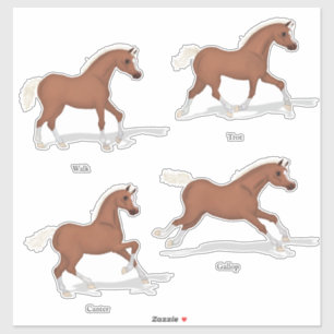 Gaits van het paardenpaardbevingschap van de paard sticker