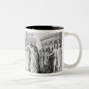 Gaius Gracchus huilt voor zijn vader Tweekleurige Koffiemok
