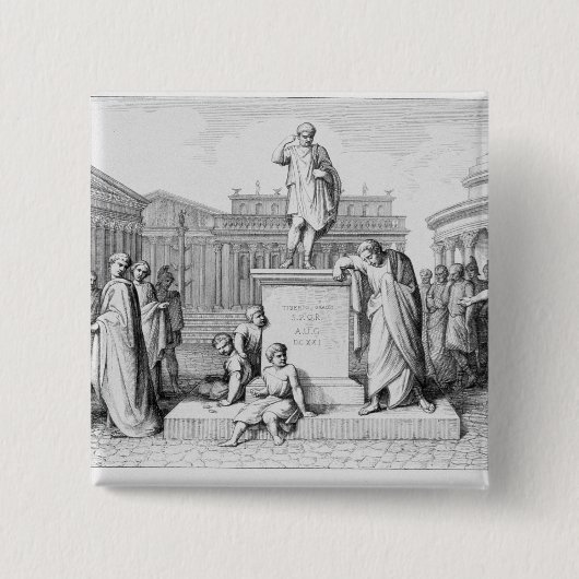 Gaius Gracchus huilt voor zijn vader Vierkante Button 5,1 Cm (Voorkant)