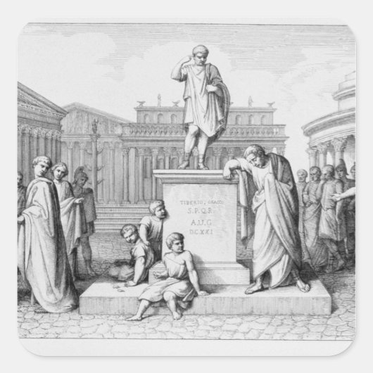 Gaius Gracchus huilt voor zijn vader Vierkante Sticker (Voorkant)