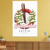 Gaiziņkalns Letland ski logo Canvas Afdruk (Insitu (Woonkamer))
