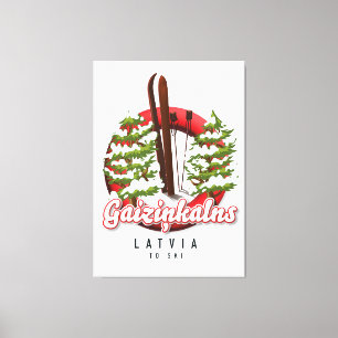 Gaiziņkalns Letland ski logo Canvas Afdruk