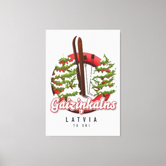 Gaiziņkalns Letland ski logo Canvas Afdruk (Voorkant)