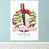 Gaiziņkalns Letland ski logo Canvas Afdruk (Insitu (Houten vloer))