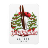 Gaiziņkalns Letland ski logo Magneet (Verticaal)