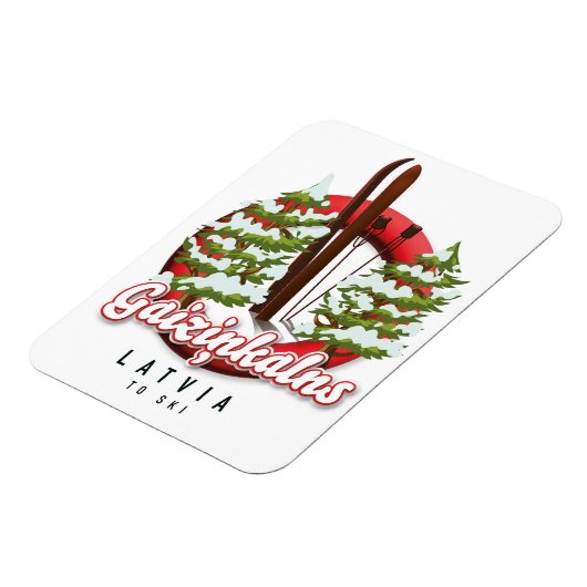 Gaiziņkalns Letland ski logo Magneet (Linkerzijde)