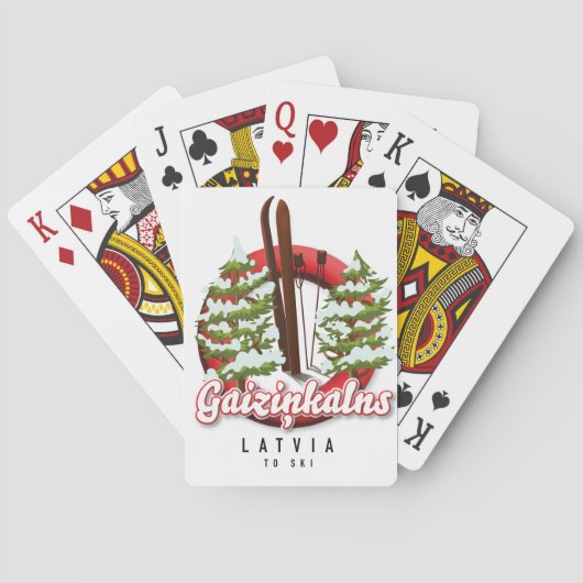 Gaiziņkalns Letland ski logo Pokerkaarten (Achterkant)