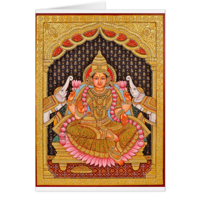 GAJA LAKSHMI INTRICATE TANJORE PAINTING {SOUTH IND (Voorkant)