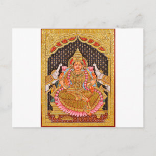 GAJA LAKSHMI INTRICATE TANJORE PAINTING {SOUTH IND BRIEFKAART