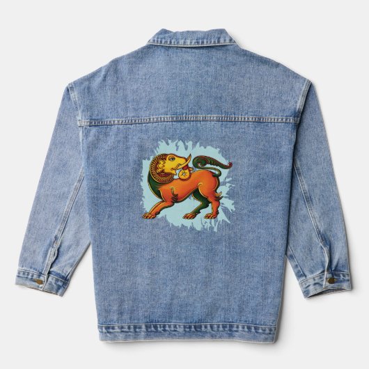 Gajasinha – Mythical Guardian of Strength Denim Jacket (Achterkant)