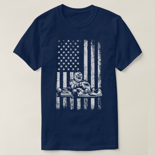 Gakart american flag go kart racing Classic TShirt (Design voorkant)