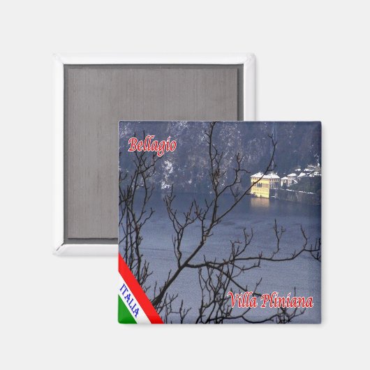 GAL009 BELLAGIO, Comomeer, Italië, Koelkast Magneet (Voorkant / Achterkant)