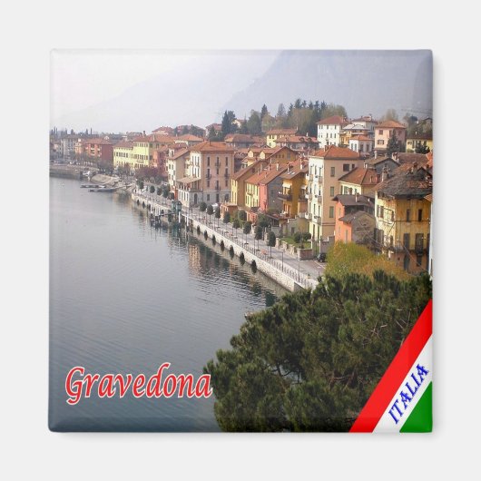GAL043 GRAVEDONA - Lake Como - Italy - Fridge Magneet (Voorkant)