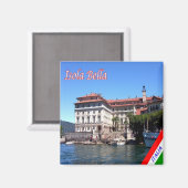 GAL051 ISOLA BELLA, Lago Maggiore Italië, Koelkast Magneet (Voorkant / Achterkant)