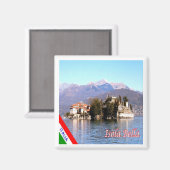 GAL054 ISOLA BELLA, Lago Maggiore, Italië, Koelkas Magneet (Voorkant / Achterkant)