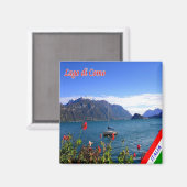 GAL061 COMO MEER, Uitzicht, Italië, Koelkast Magneet (Voorkant / Achterkant)