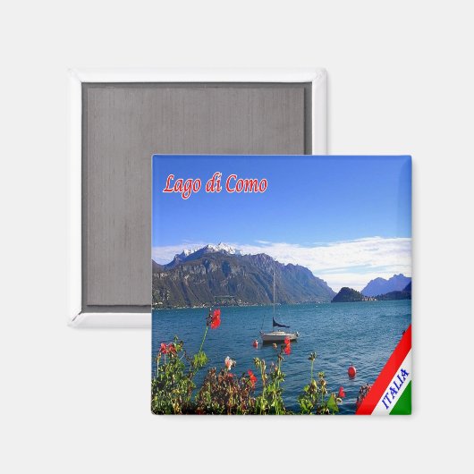 GAL061 COMO MEER, Uitzicht, Italië, Koelkast Magneet (Voorkant / Achterkant)