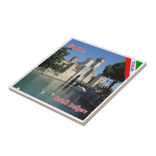 GAL112 SIRMIONE Gardameer, Kasteel Scaligero, Tegeltje