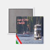 GAL118 COMO MEER, Boten, Italië, Koelkast Magneet (Voorkant / Achterkant)