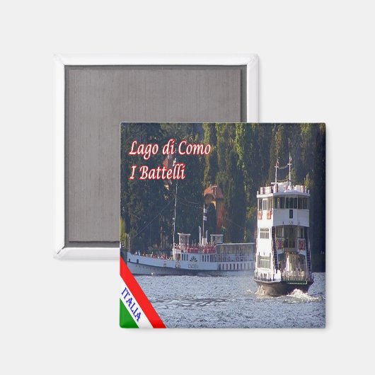 GAL118 COMO MEER, Boten, Italië, Koelkast Magneet (Voorkant / Achterkant)