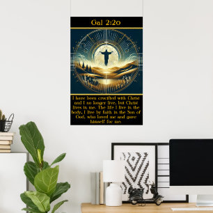 Gal 2:20 Goddelijke tegenwoordigheid boven de berg Poster