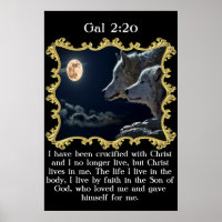 Gal 2:20 Wolven kijken naar de volle maan.