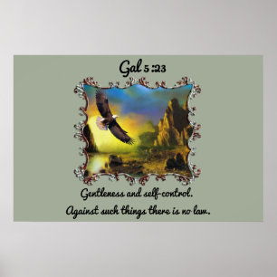 Gal 5:23 Heren en zelfbeheersing Poster