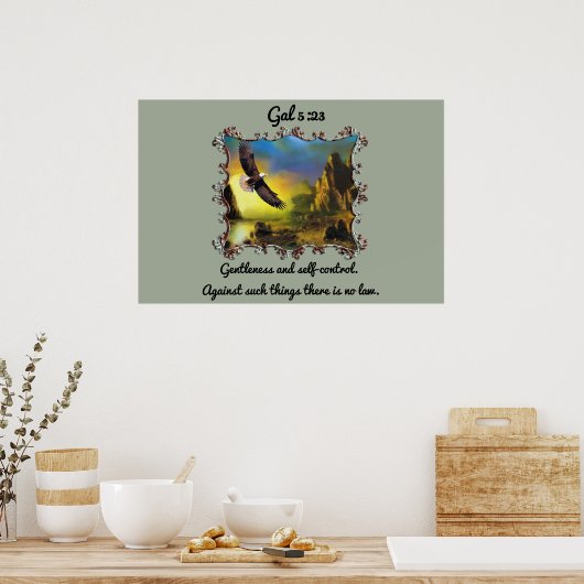 Gal 5:23 Heren en zelfbeheersing Poster (Keuken)