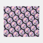 Gal in haar bubbel van pastels en pompoen fleece deken (Voorkant (Horizontaal))