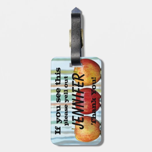 Gala Apples & Als je dit ziet, bel dan mijn naam Bagagelabel (Achterkant verticaal)