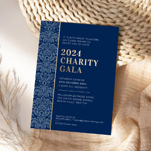 GALA BAL moderne elegante evenement marineblauw go Folie Uitnodiging