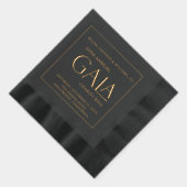 Gala Ball Charity Fundraiser Elegant Zwart Goud Folie Servetten (Rechts)