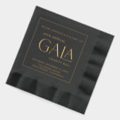 Gala Ball Charity Fundraiser Elegant Zwart Goud Folie Servetten (Links)