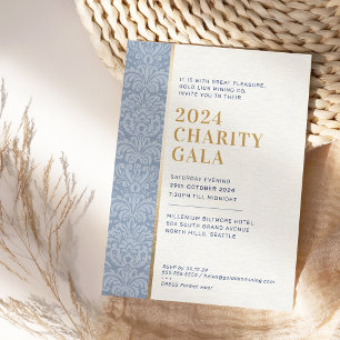 GALA BALL eenvoudige elegante damast donkerblauw g Kaart