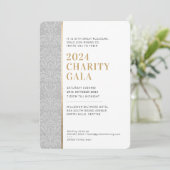 GALA BALL eenvoudige elegante damast grijs goud Kaart (Staand voorkant)