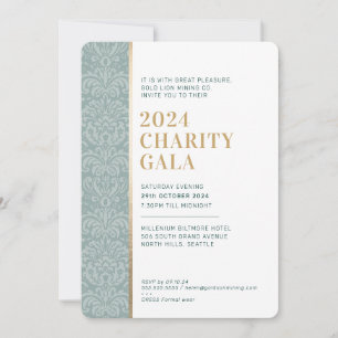 GALA BALL elegante damast donkergroen salie goud Kaart