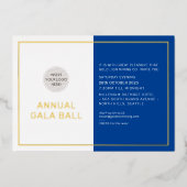 GALA BALL logo formal royal blue gold Folie Uitnodiging (Voorkant)