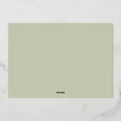 GALA BALL logo modern minimaal groen goud Folie Uitnodiging (Achterkant)