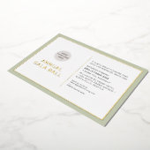 GALA BALL logo modern minimaal groen goud Folie Uitnodiging (Gedraaid)