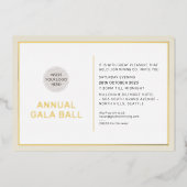 GALA BALL logo modern minimaal ivoorgoud Folie Uitnodiging (Voorkant)
