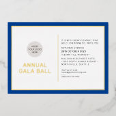 GALA BALL logo modern minimaal koninklijk blauw go Folie Uitnodiging (Voorkant)