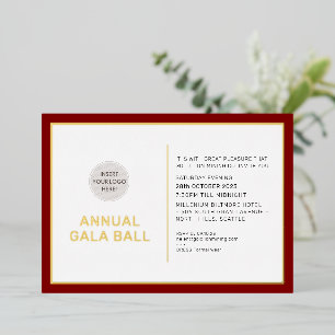 GALA BALL logo modern minimal bordeauxrood donkerr Folie Uitnodiging