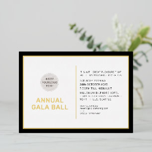 GALA BALL logo modern minimalistisch zwart galajap Folie Uitnodiging