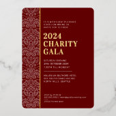 GALA BALL modern elegant evenement bordeaux rood g Folie Uitnodiging (Voorkant)