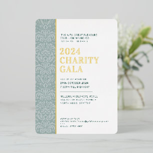 GALA BALL modern elegant evenement donkergroen gou Folie Uitnodiging