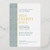 GALA BALL modern elegant evenement donkergroen gou Folie Uitnodiging (Voorkant)