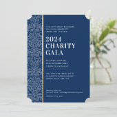 GALA BALL modern elegant evenement marineblauw gou Kaart (Staand voorkant)