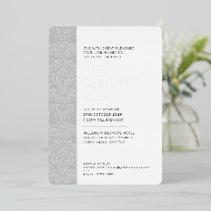 GALA BALL modern elegant evenement zwart zilver Folie Uitnodiging