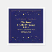 Gala Ball Silent Auction Elegant Blauw Goud Servet (Voorkant)