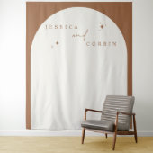 GALA Boho Terracotta Arch Celestial Star Wedding Wandkleed (In situ)